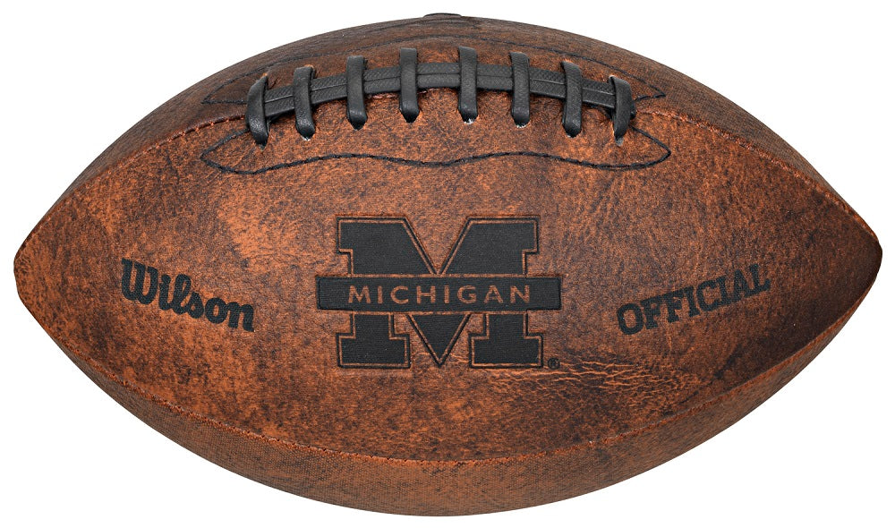 University of Michigan 9" Throwback Football Vintage logo