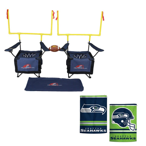 seattle seahawks bundle - contains 1   game and 1 seattle seahawks flag (navy set)