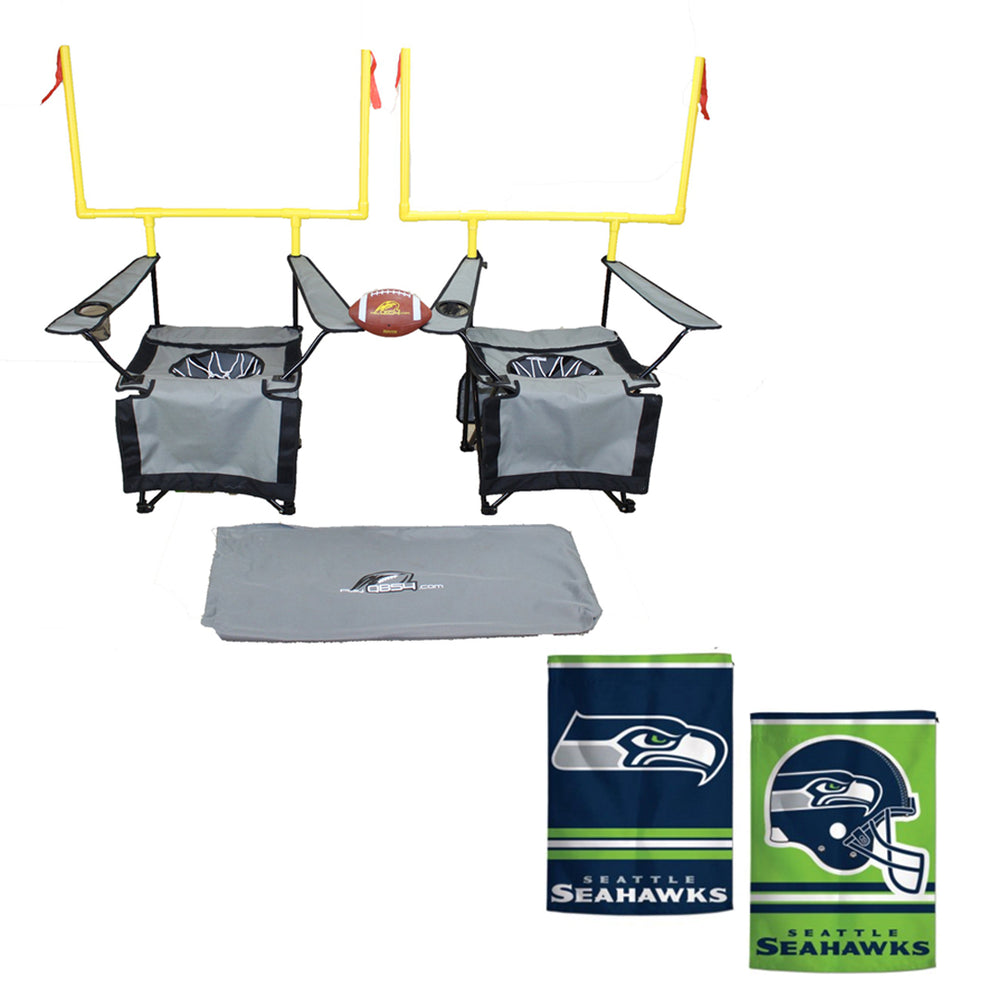 seattle seahawks bundle - contains 1   game and 1 seattle seahawks flag (silverset)