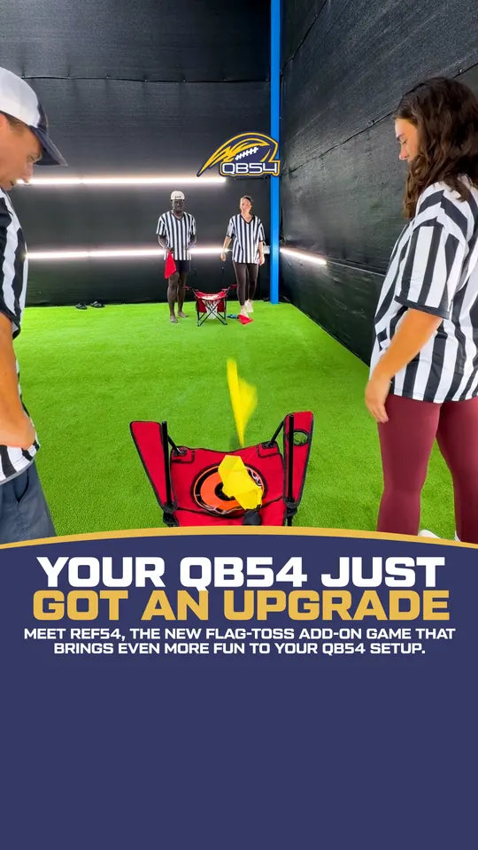 Your QB54 just got an upgrade. Meet REF54, the new flag-toss add-on game that brings even more fun to your QB54 setup.